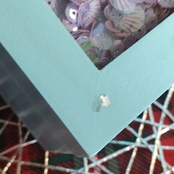 You Are Mermazing Mermaid Blue Wood with Sequins in Glass Top Jewelry Box - Picture 17 of 17